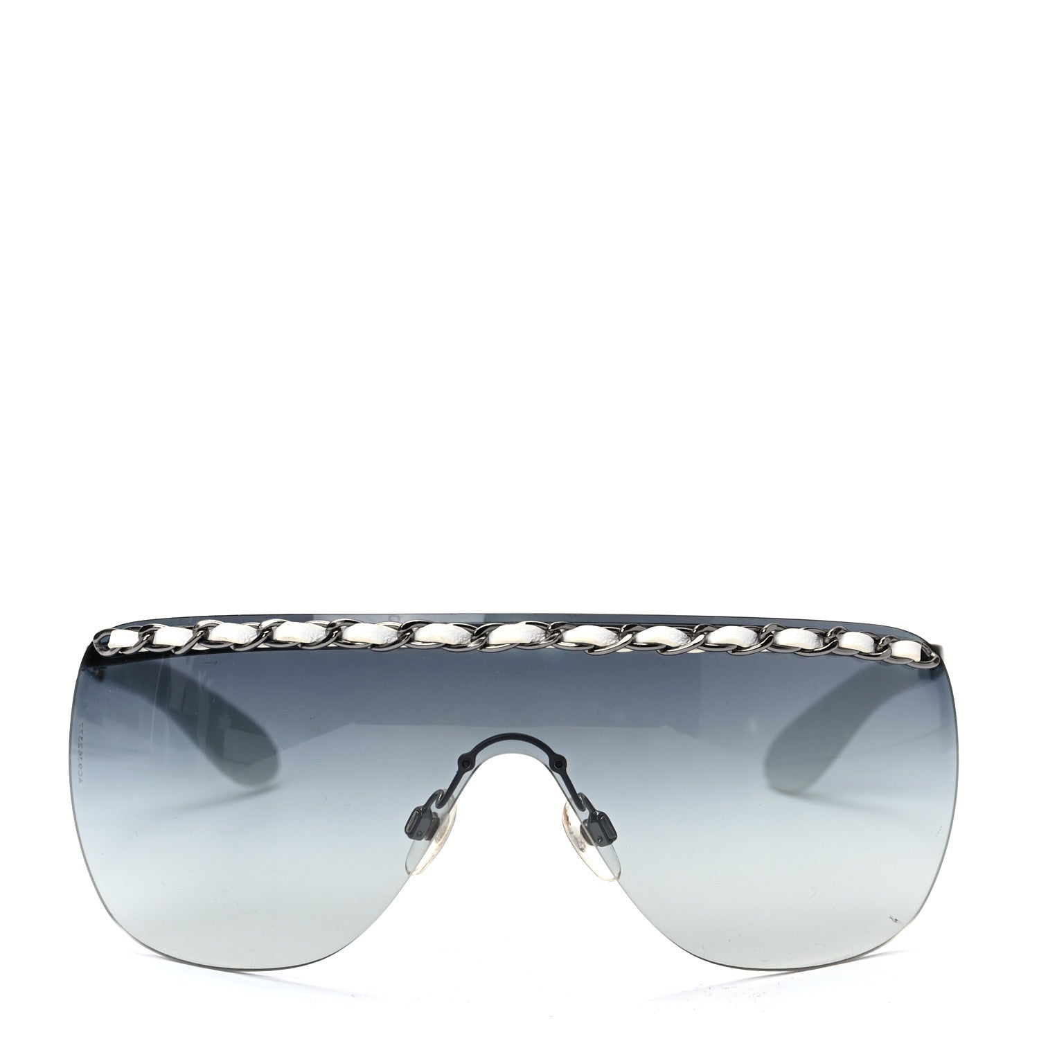 Chanel Rimless Shield Chain Sunglasses 4160-Q White 2 of 6