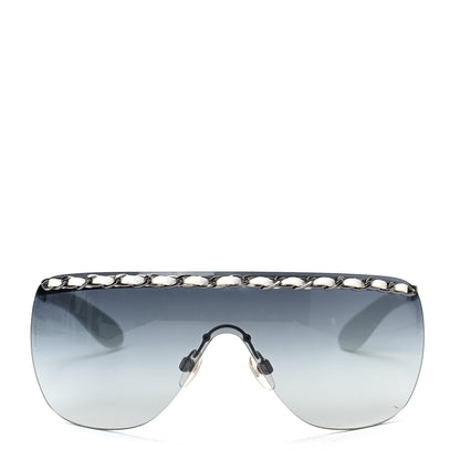 Chanel Rimless Shield Chain Sunglasses 4160-Q White 2 of 6