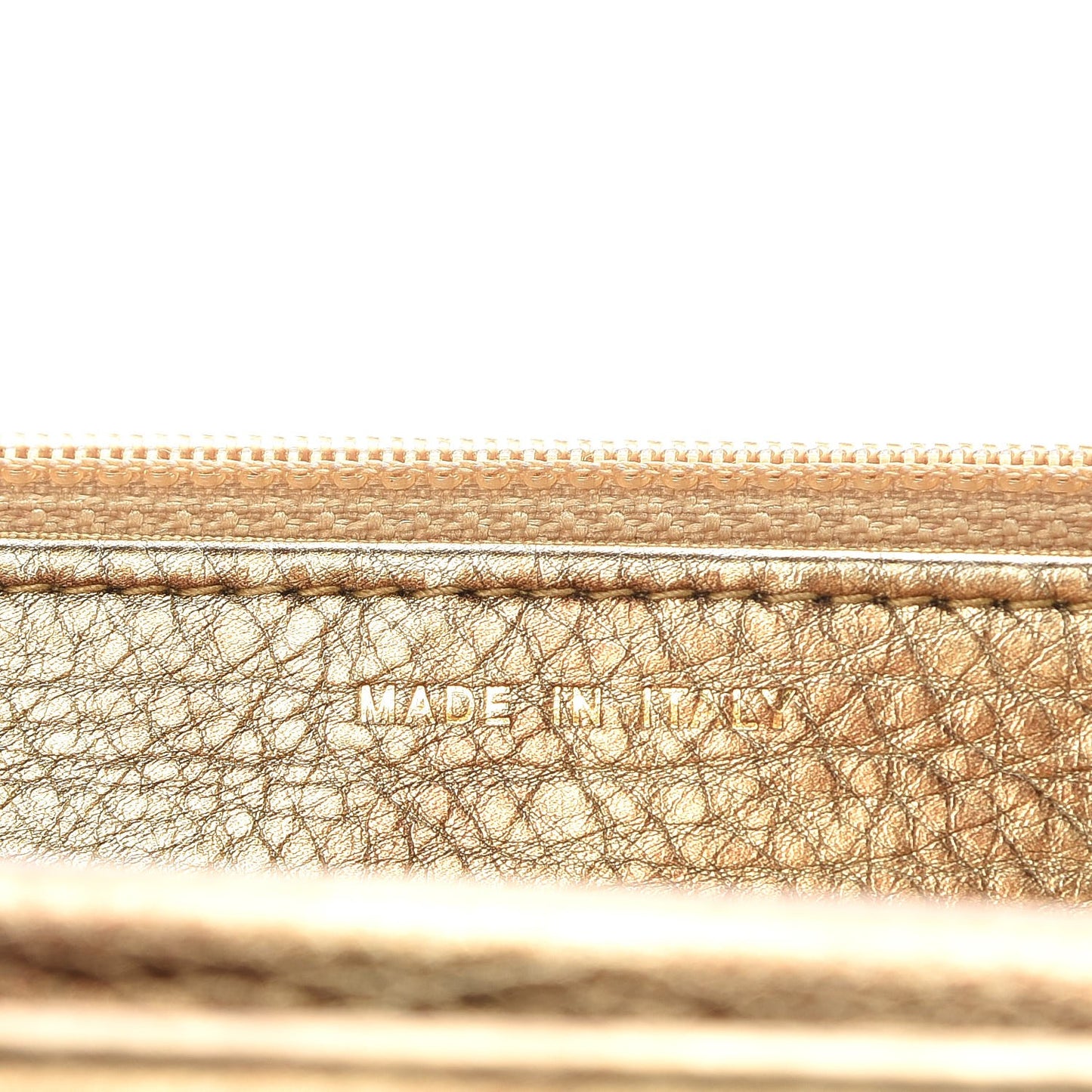 Metallic Calfskin Quilted Boy Wallet On Chain WOC Gold