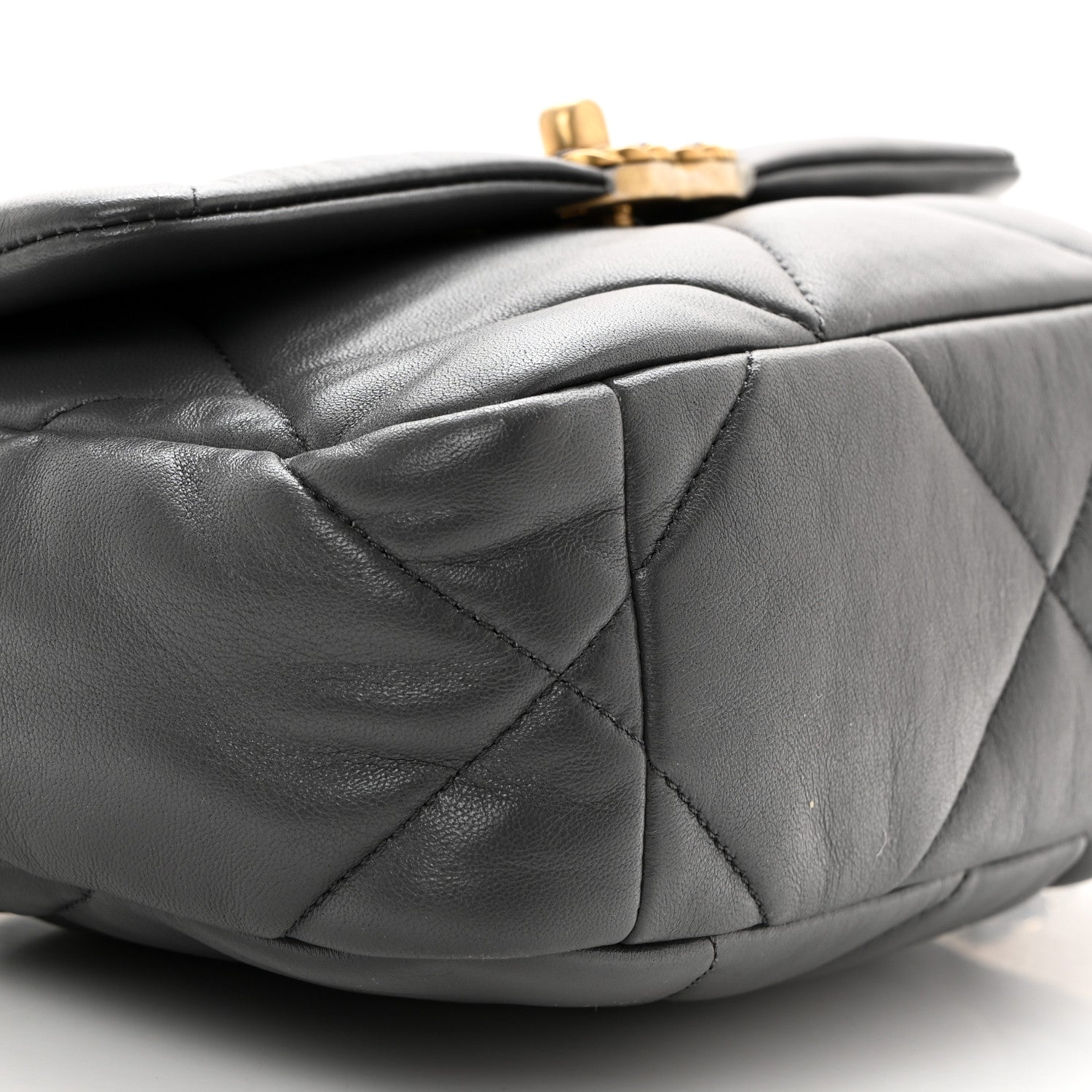 Chanel Lambskin Quilted Medium Chanel 19 Flap Dark Grey 9 of 10