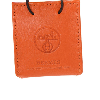 Hermes Milo Lambskin Swift Shopping Bag Charm Feu Gold 3 of 4