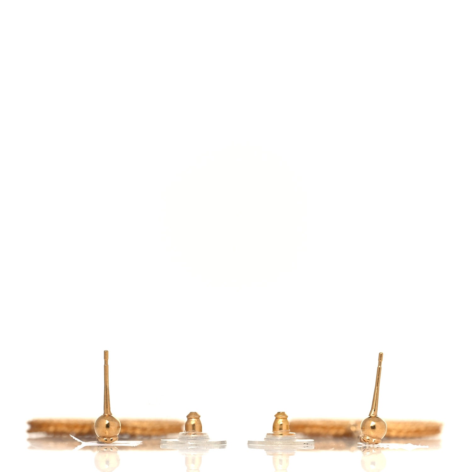 Chanel CC Drop Earrings Matte Gold 3 of 4