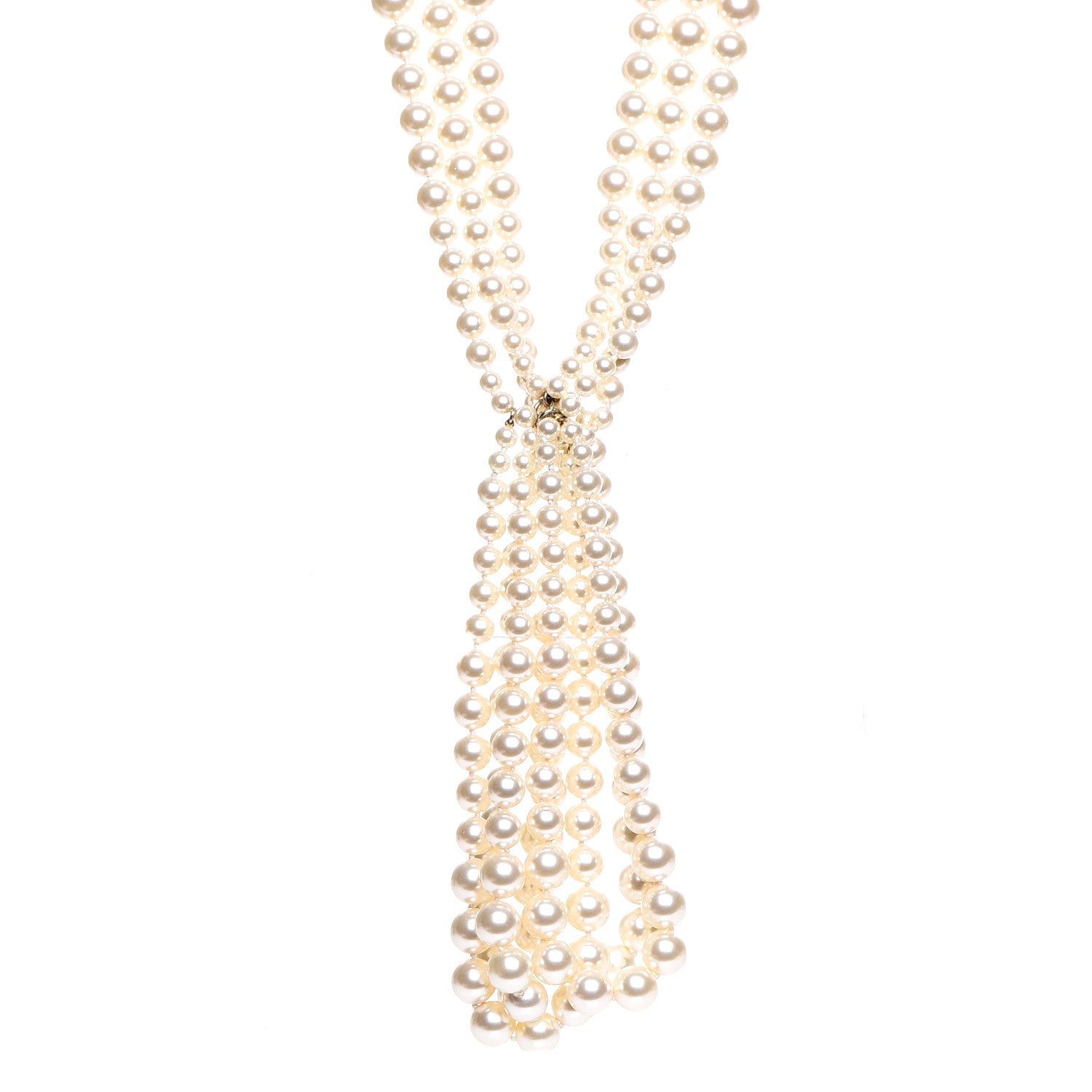 Chanel Pearl Multi Strand CC Necklace Gold 1 of 6