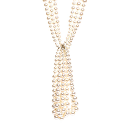 Chanel Pearl Multi Strand CC Necklace Gold 1 of 6