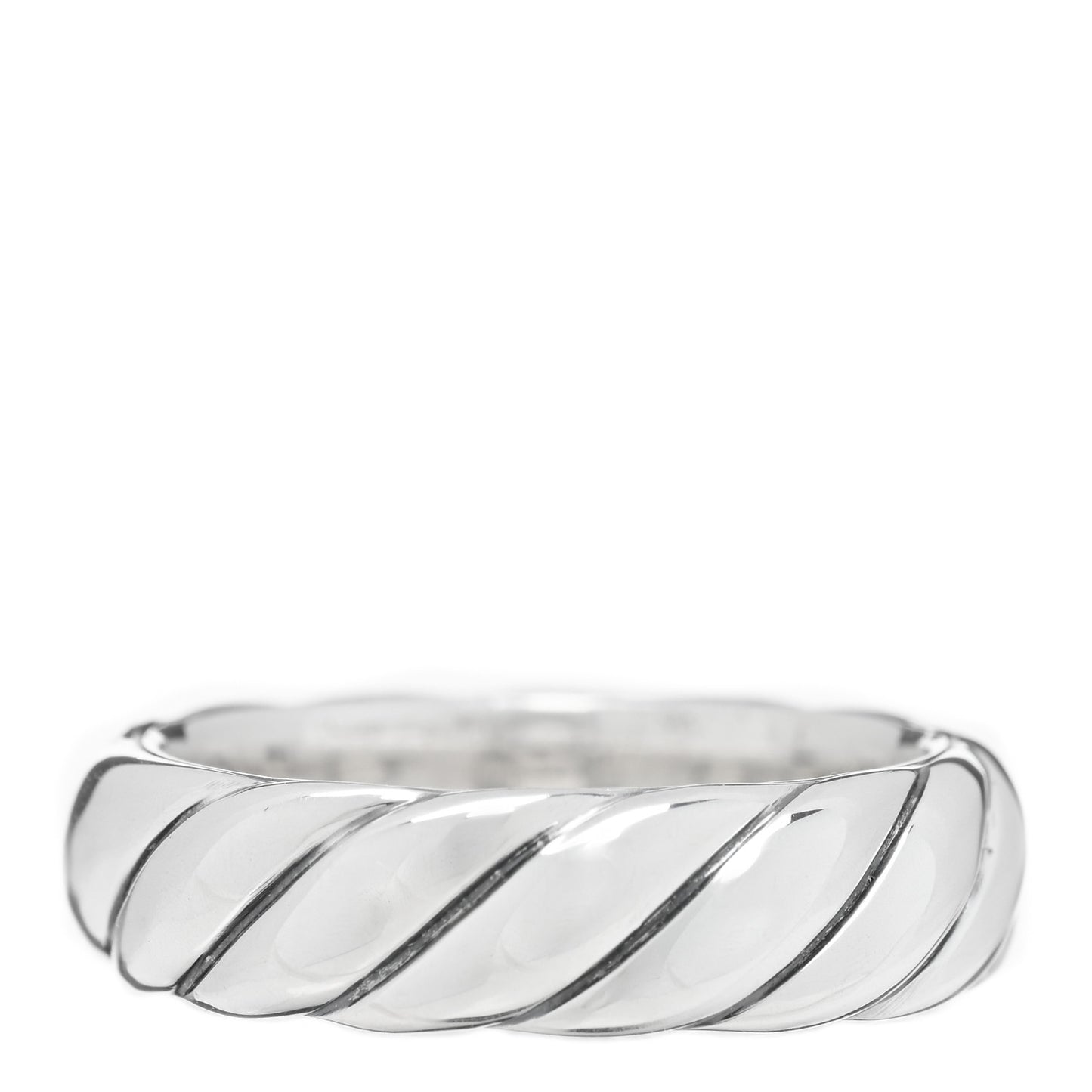Sterling Silver 6mm Sculpted Cable Band Ring 57 8