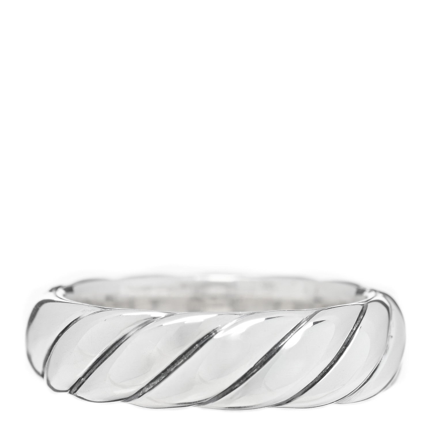 David Yurman Sterling Silver 6mm Sculpted Cable Band Ring 57 8 1 of 4