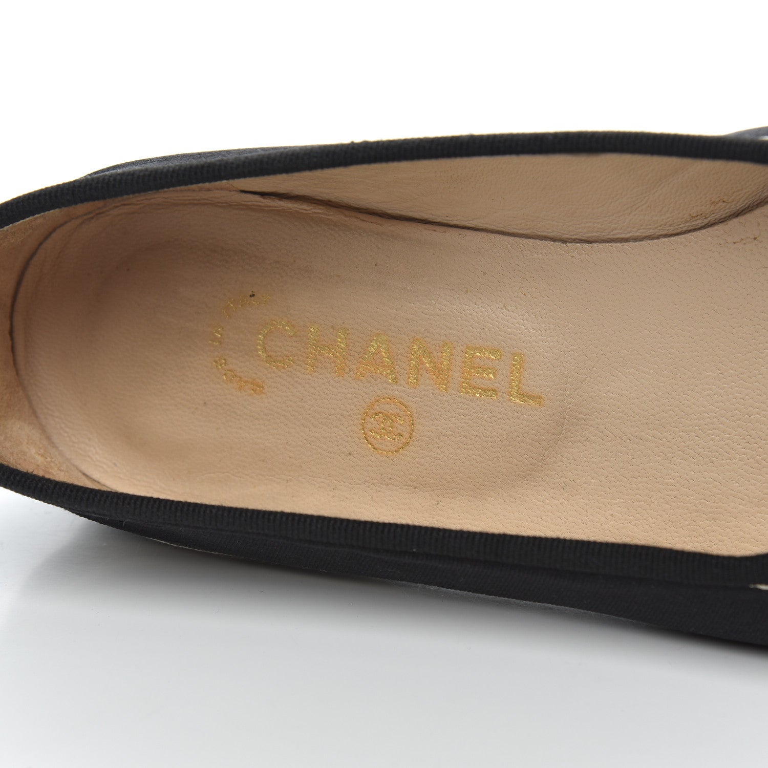 Chanel Fabric Grosgrain Cap Toe Ballerina Flats 39.5 Black 6 of 19