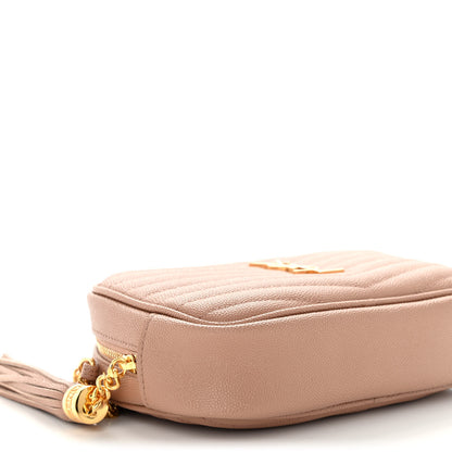 Saint Laurent Grain De Poudre Matelasse Monogram Mini Lou Camera Bag Vintage Peach 9 of 10
