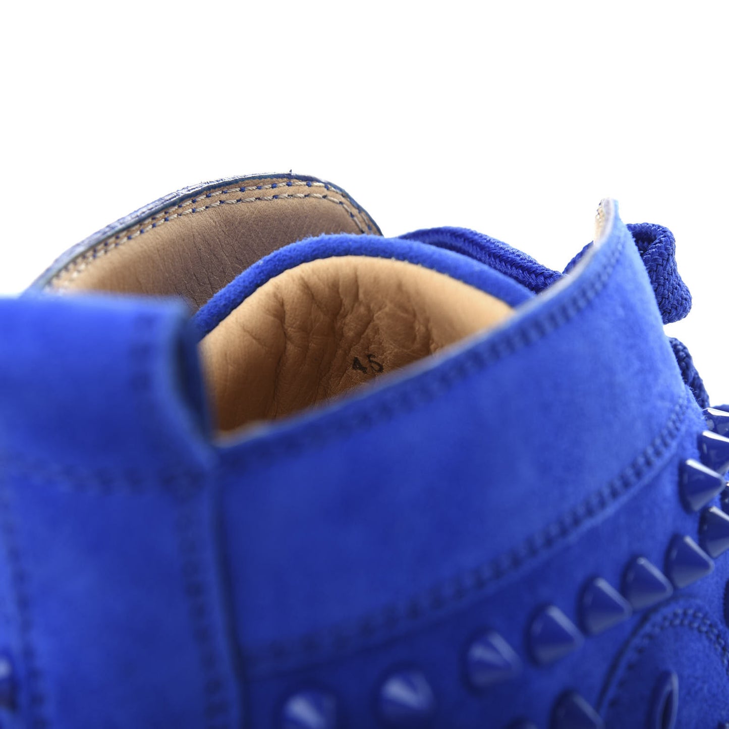 Suede Mens Louis Spikes Flat Sneakers 45 Electric