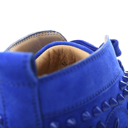 Christian Louboutin Suede Mens Louis Spikes Flat Sneakers 45 Electric 10 of 12