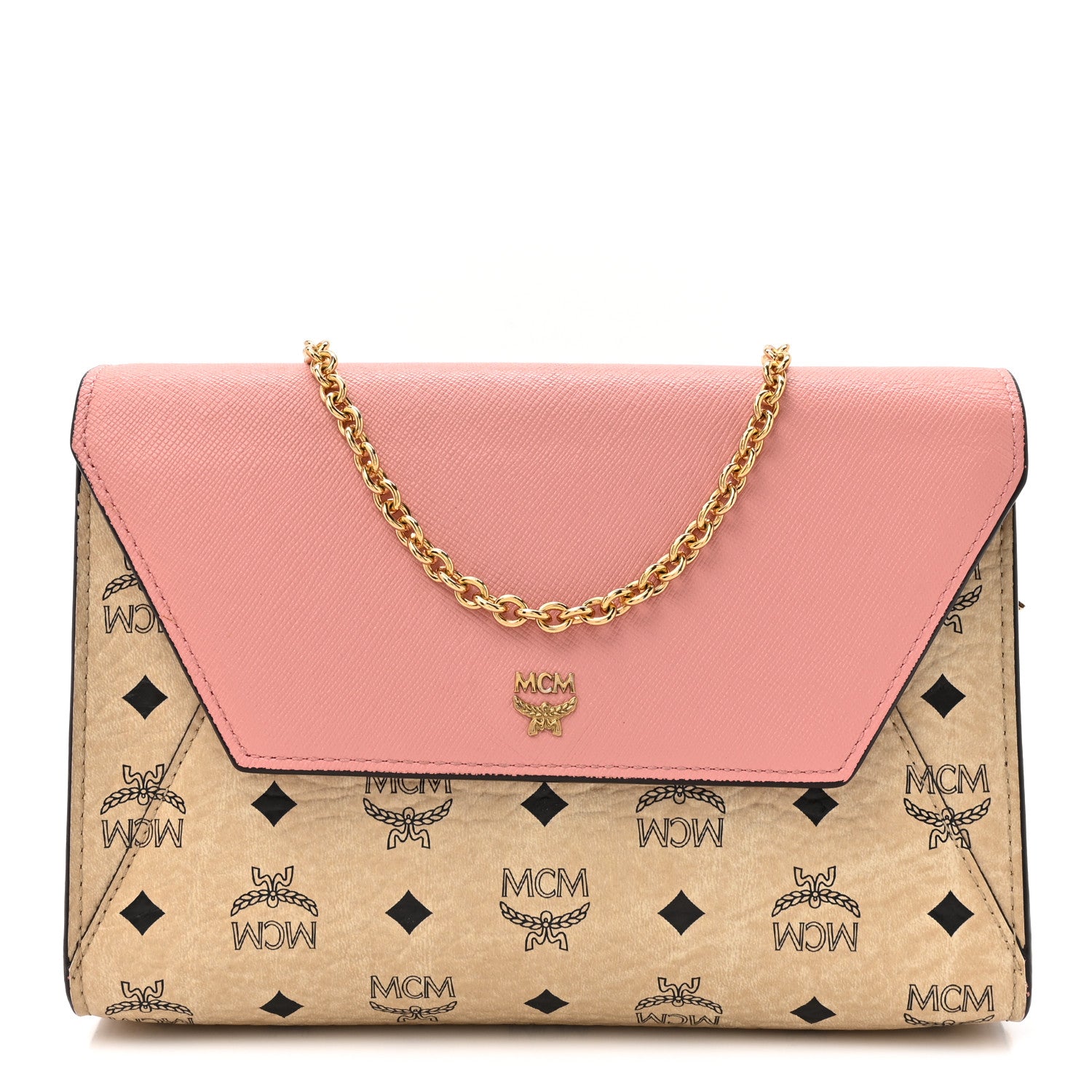 MCM Visetos Tri-Fold Crossbody Beige Soft Pink 1 of 16