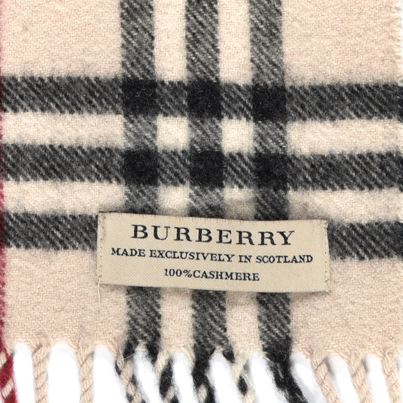 Burberry Cashmere Giant Heritage Check Fringe Scarf Camel 4 of 4
