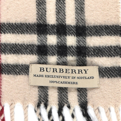 Burberry Cashmere Giant Heritage Check Fringe Scarf Camel 4 of 4