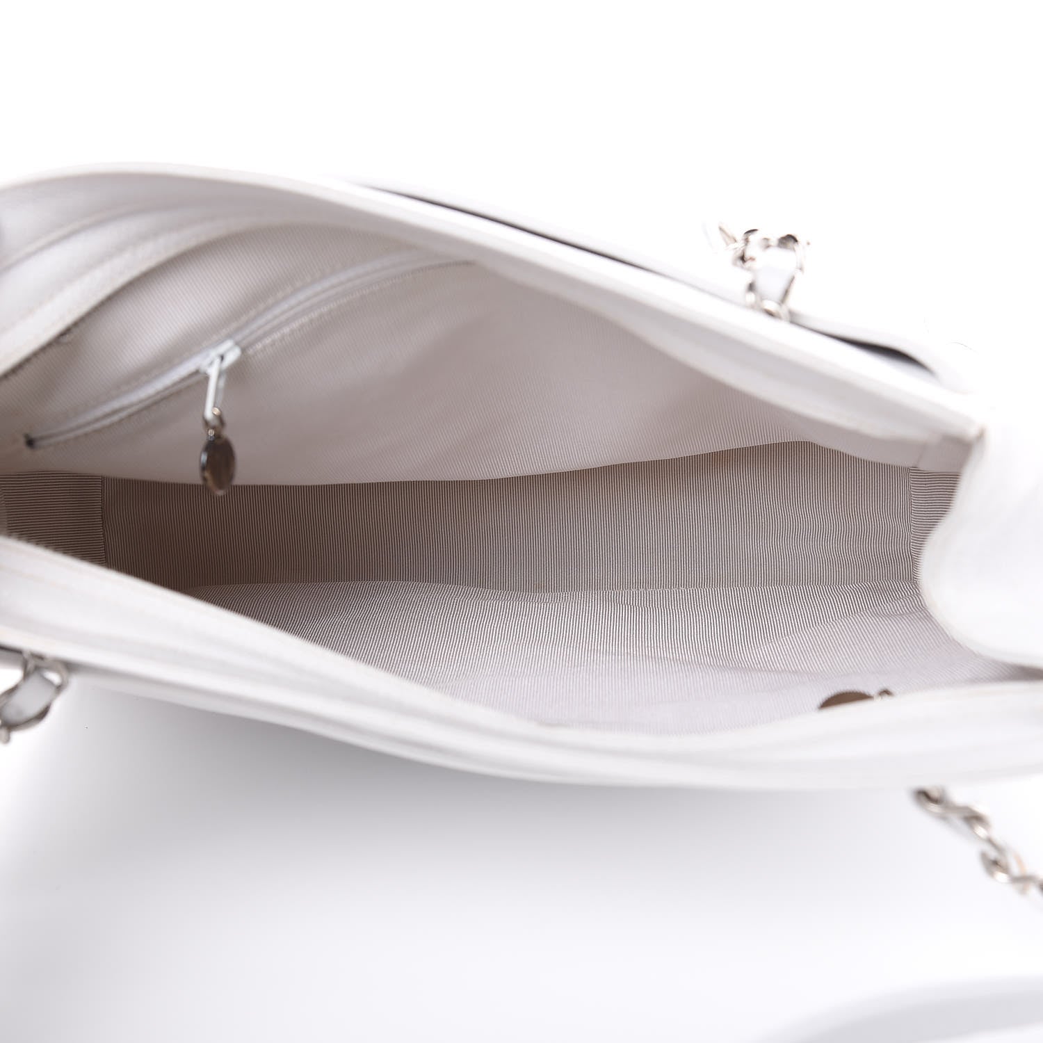 Chanel Caviar Logo Shoulder Bag White 5 of 16