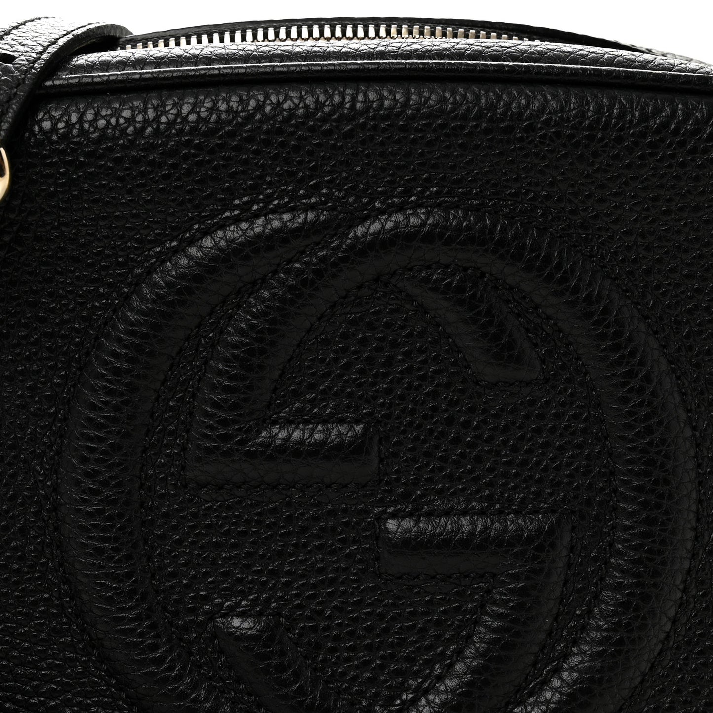 Pebbled Calfskin Small Soho Disco Bag Black