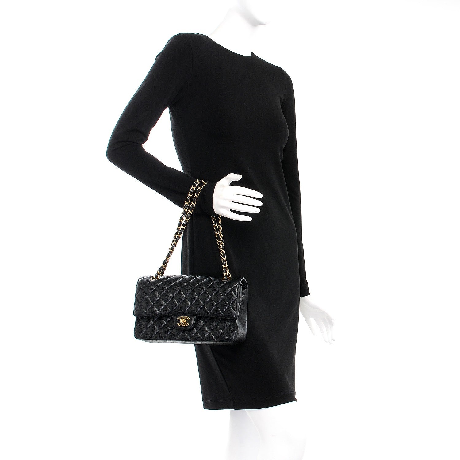 Chanel Caviar Quilted Medium Double Flap Black 3 of 9