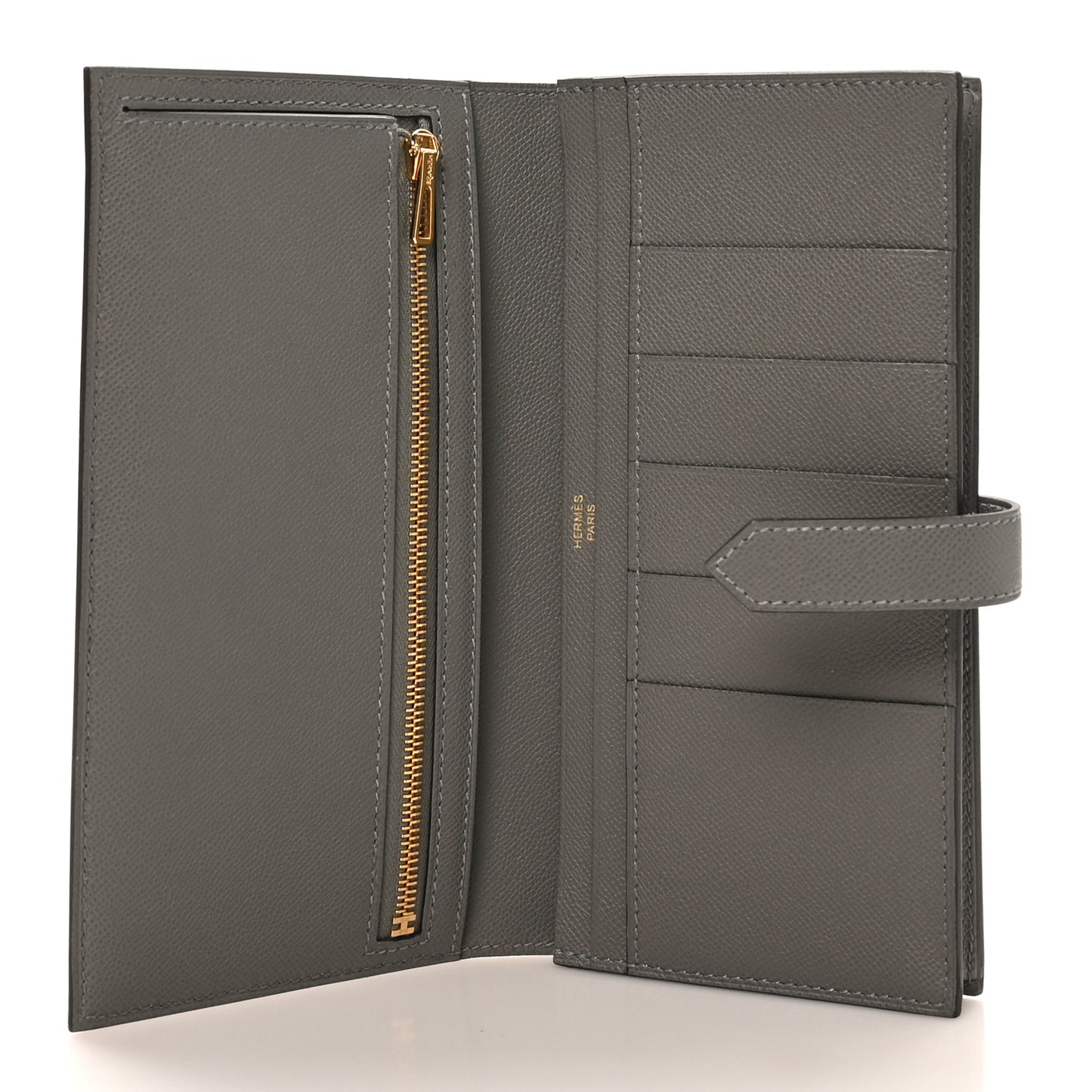 Grained Monsieur Bearn Gusset Wallet Gris Meyer
