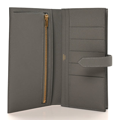 Hermes Grained Monsieur Bearn Gusset Wallet Gris Meyer 6 of 9