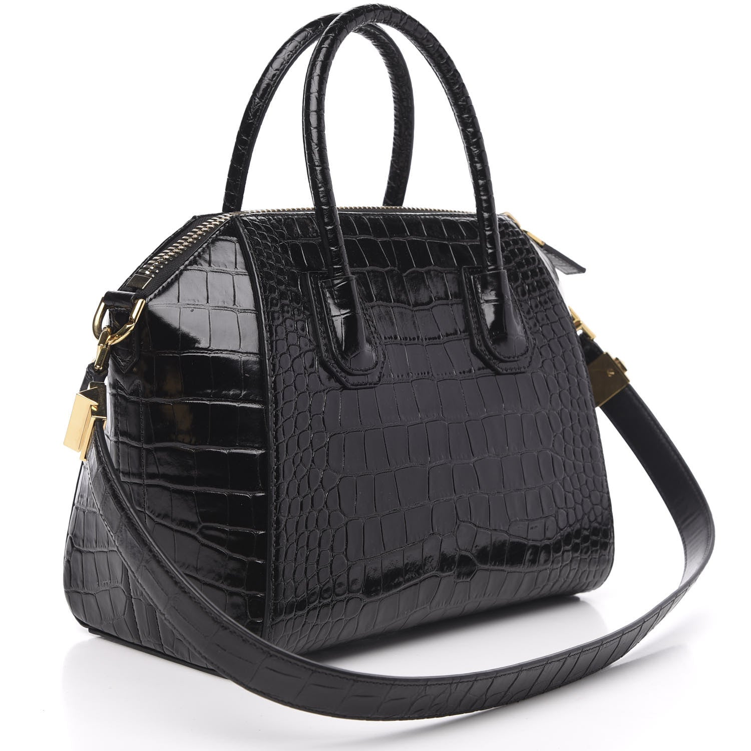 Givenchy Calfskin Crocodile Embossed Small Antigona Black 3 of 11