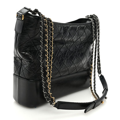 Chanel Aged Calfskin Quilted Large Gabrielle Hobo Black 3 of 9
