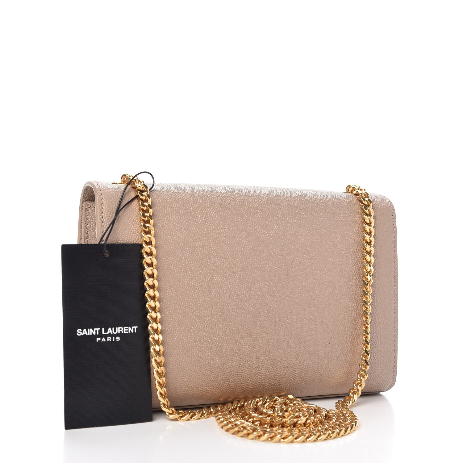 Saint Laurent Grain De Poudre Small Monogram Kate Satchel Dark Beige 3 of 9