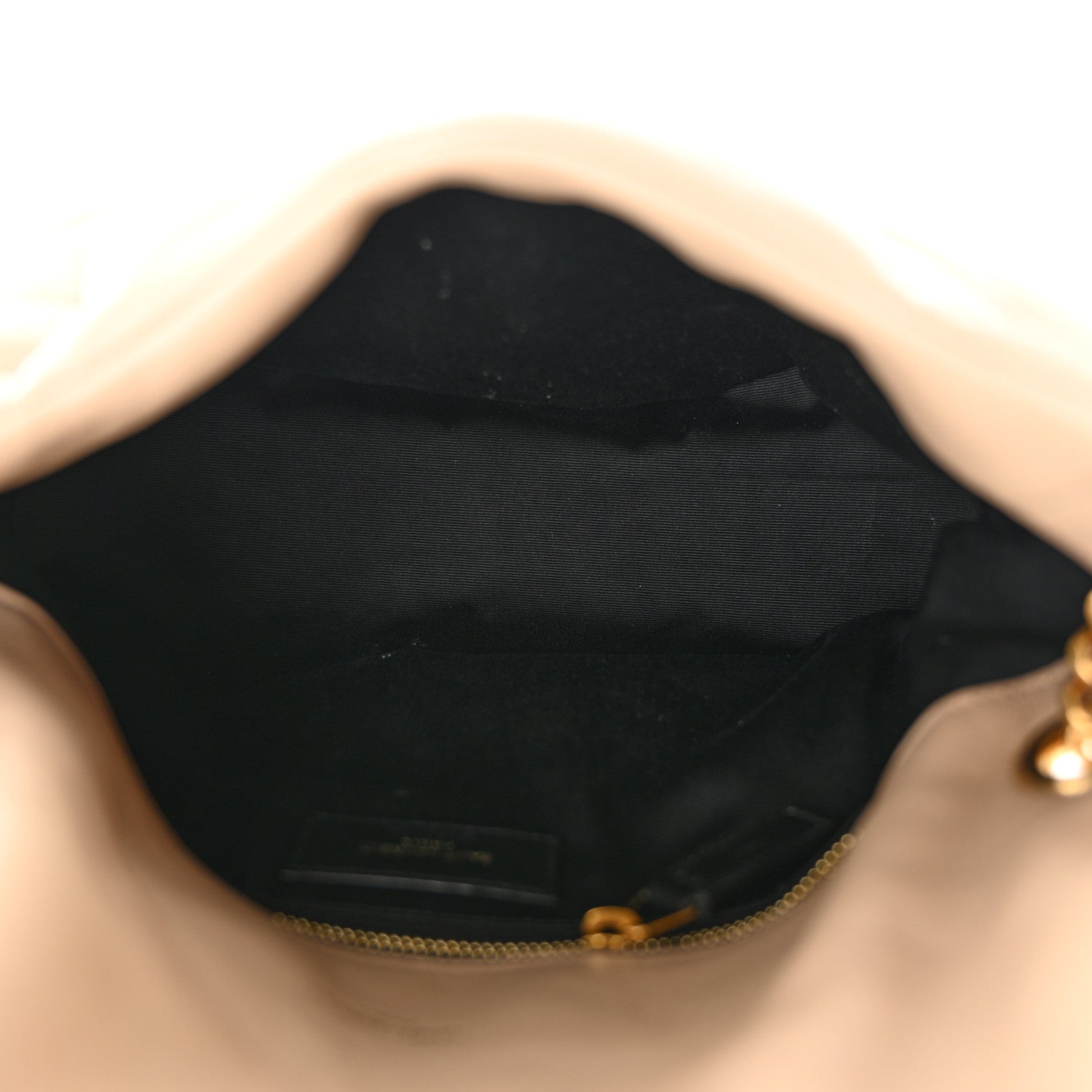 Saint Laurent Lambskin Quilted Small Loulou Puffer Monogram Chain Satchel Dark Beige 5 of 11