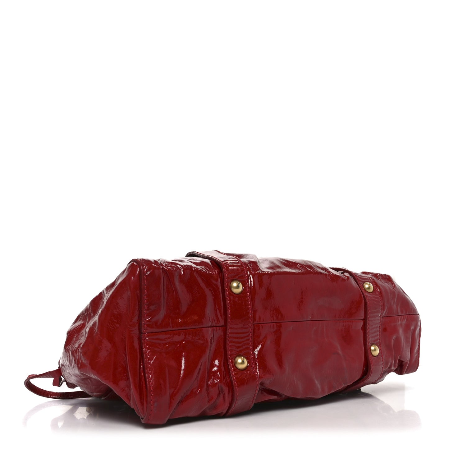 Vernice Patent Gathered Tote Rosso