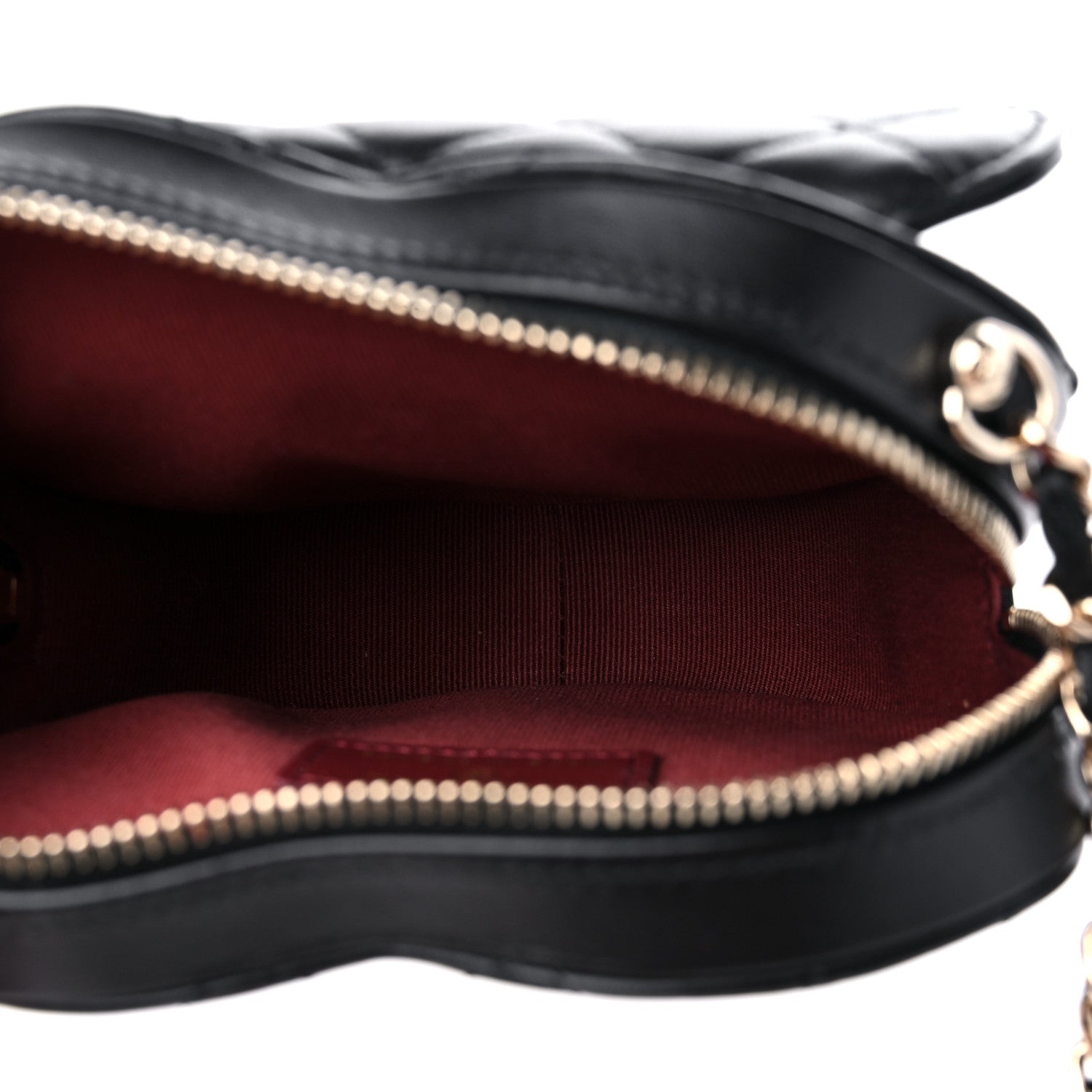 Chanel Lambskin Quilted CC In Love Heart Clutch With Chain Black 5 of 10