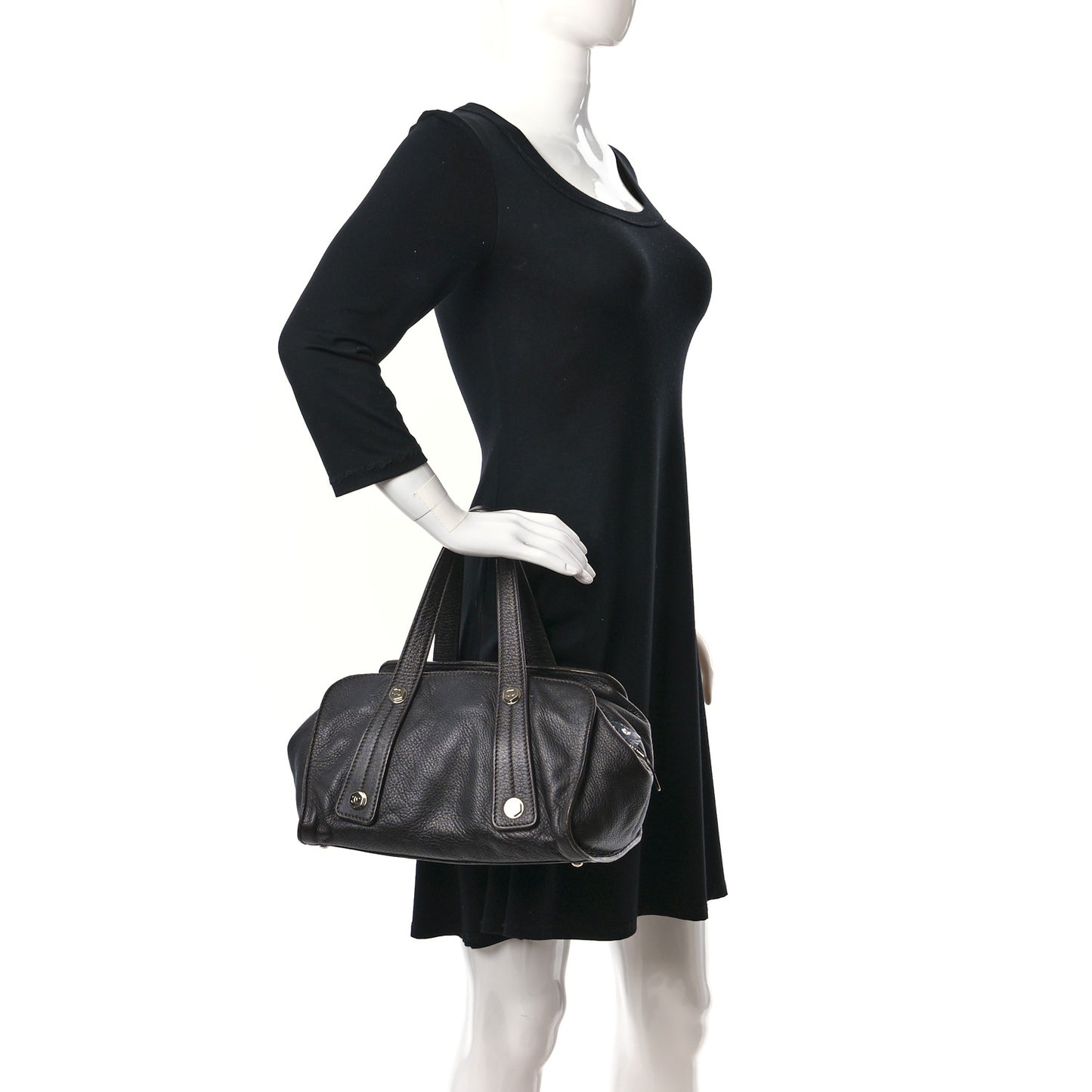 Calfskin Bolt Bowler Black