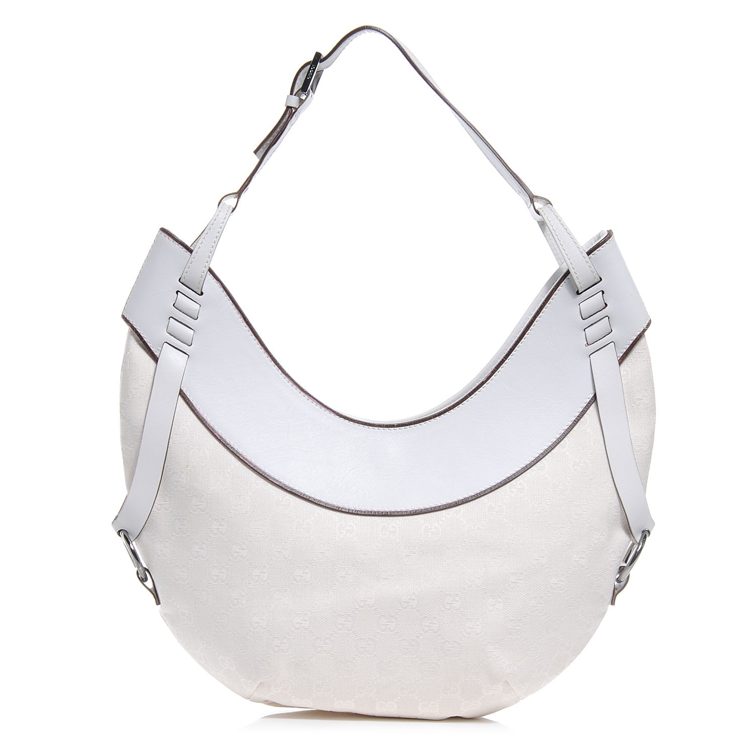 Gucci Monogram Half Moon Hobo White 1 of 7