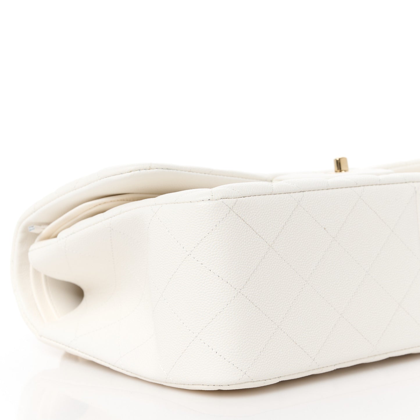Caviar Quilted Jumbo Double Flap White