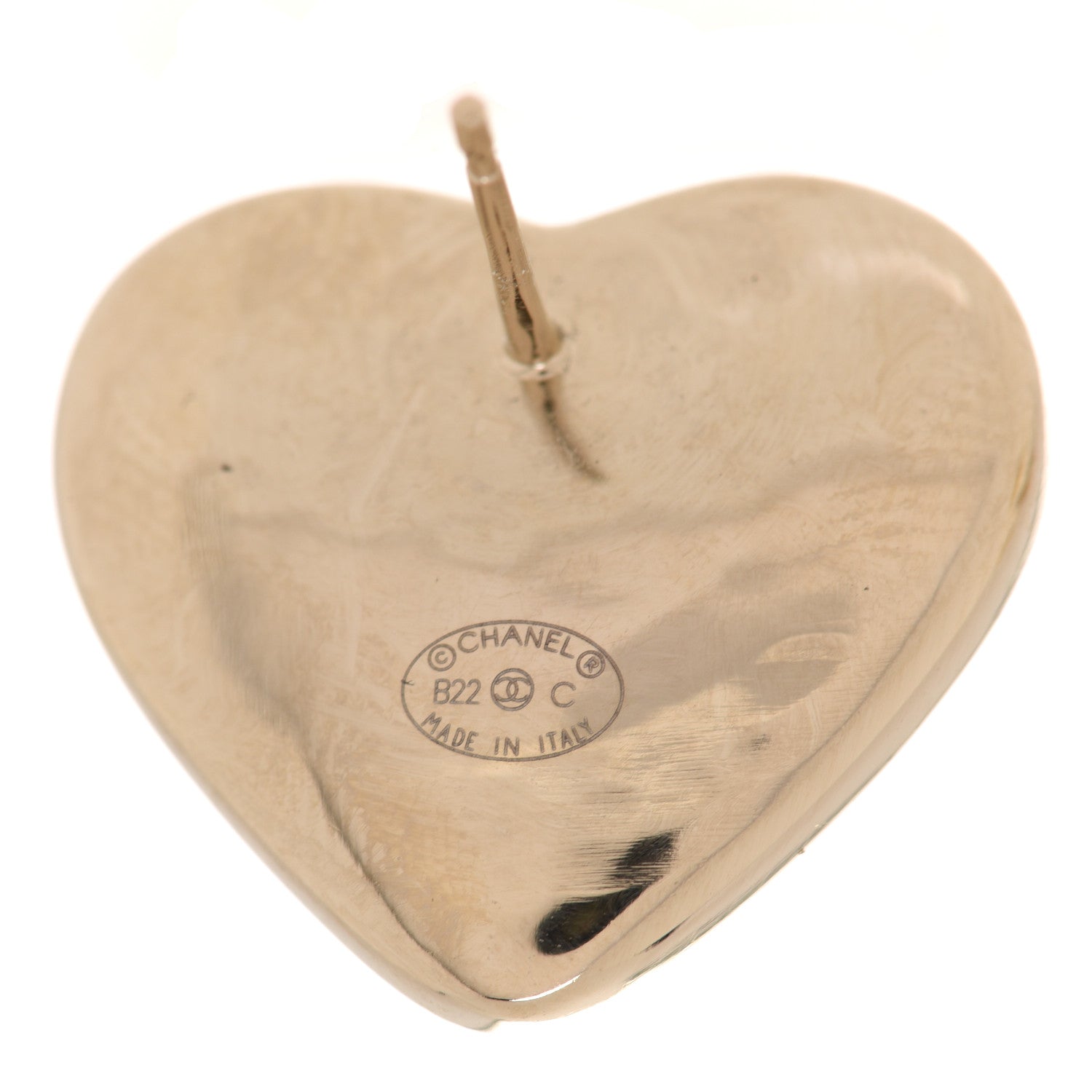 Chanel Pearl CC Heart Earrings Gold 4 of 5