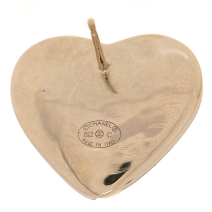 Chanel Pearl CC Heart Earrings Gold 4 of 5