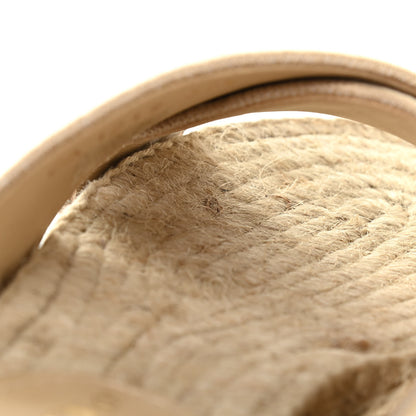 Christian Dior Canvas Embroidered Granville Espadrille Crisscross Flat Slide Sandals 35.5 Cream 10 of 10
