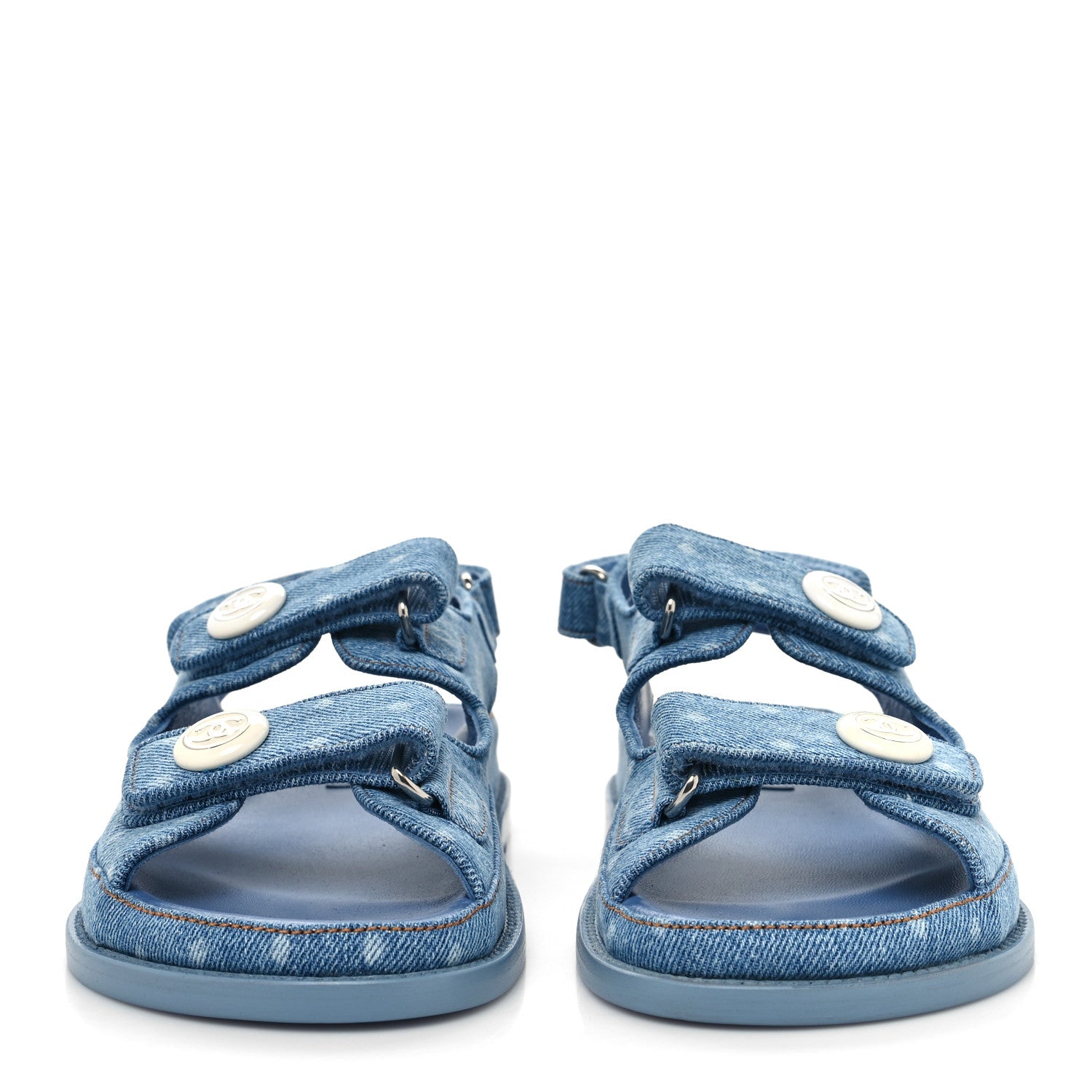 Chanel Denim CC Dad Sandals 39 Light Blue 2 of 8