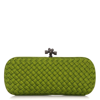 Bottega Veneta Silk Faille Intrecciato Knot Clutch 1 of 6
