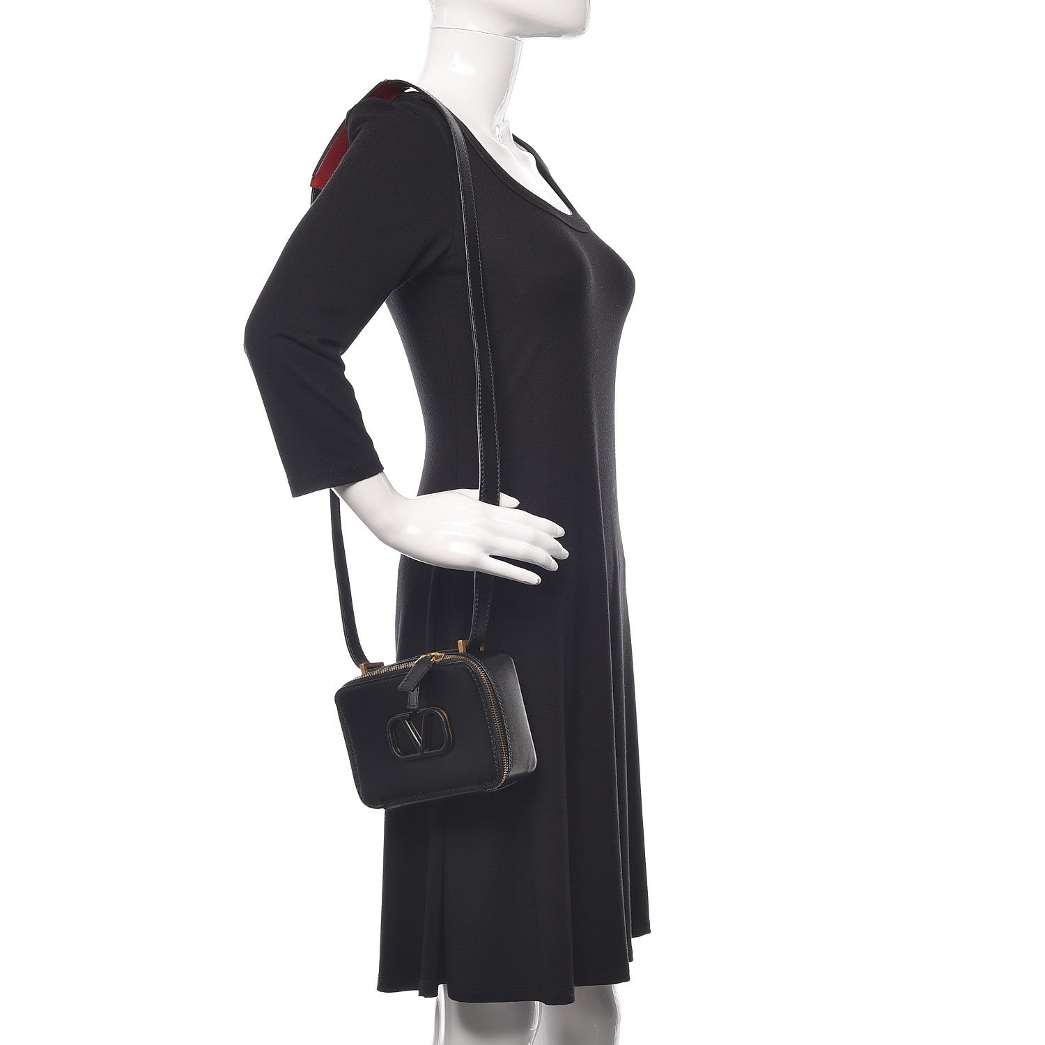 Valentino Garavani Smooth Calfskin Micro VSling Shoulder Bag Black 3 of 10