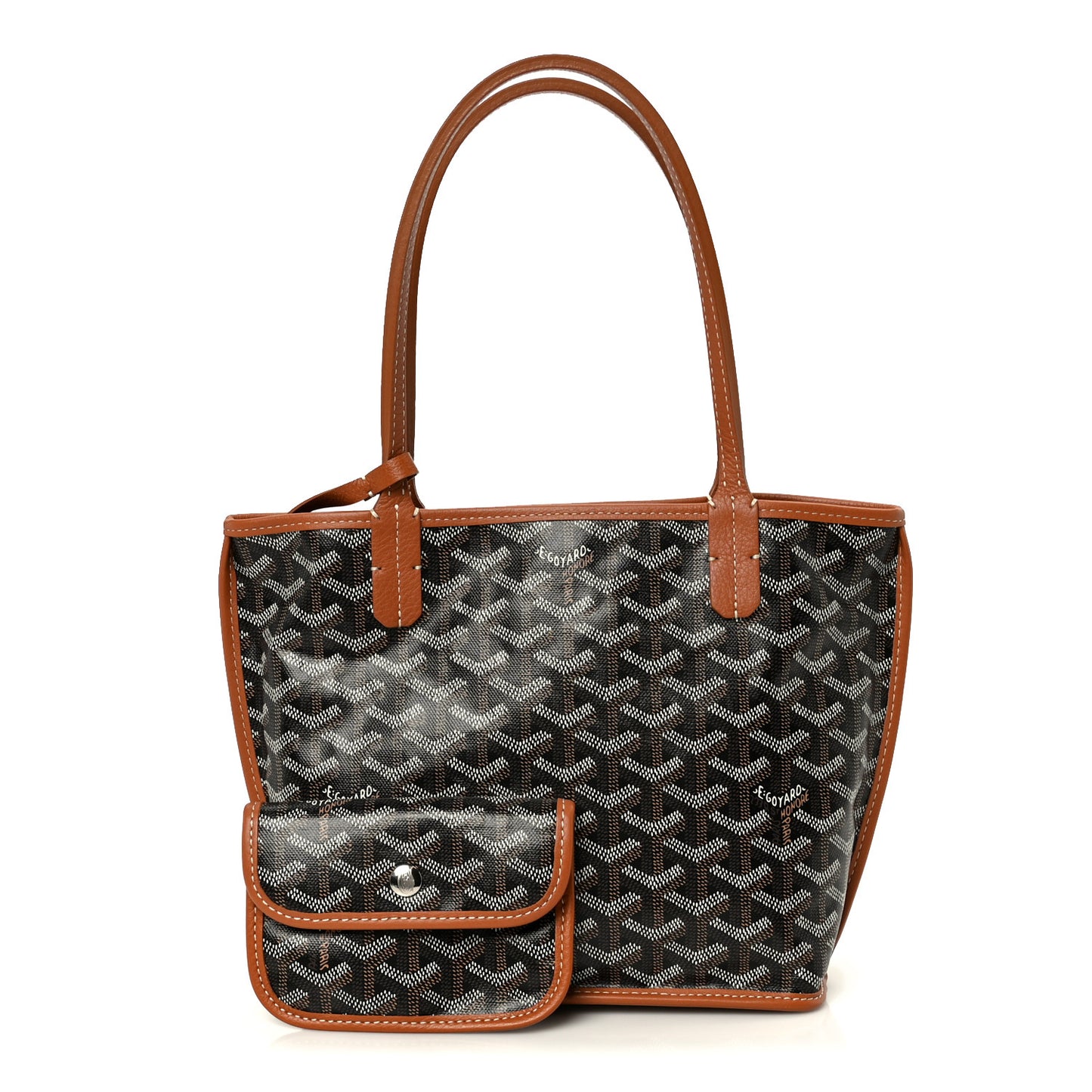 Goyardine Reversible Mini Anjou Black Gold
