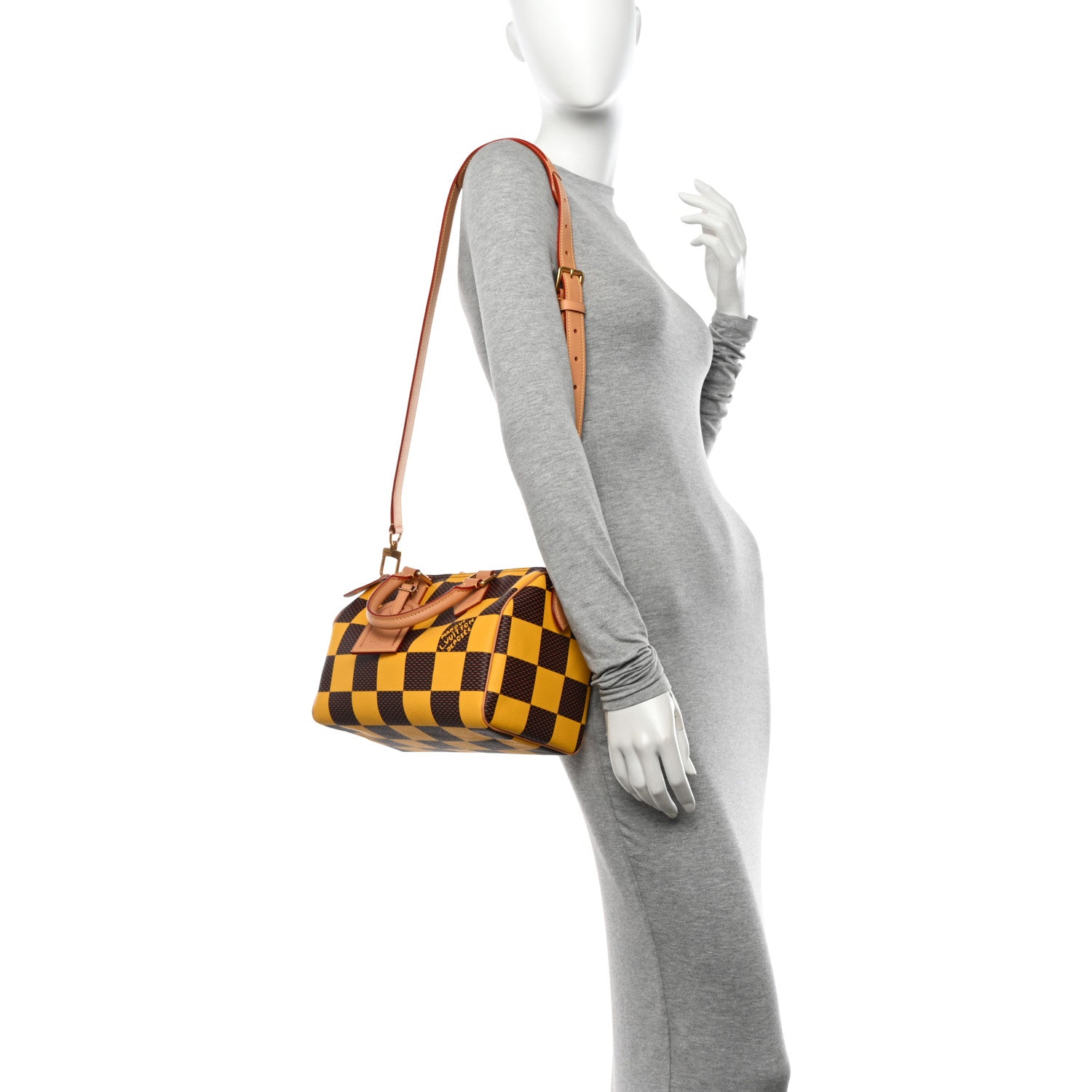 Louis Vuitton Damier Pop Speedy Bandouliere 25 Jaune Mat 2 of 9
