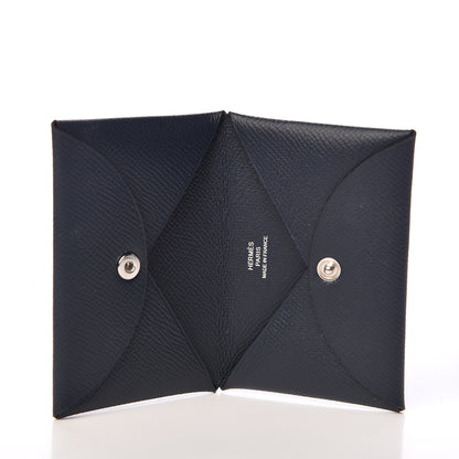 Hermes Epsom Calvi Card Case Bleu Nuit 5 of 8