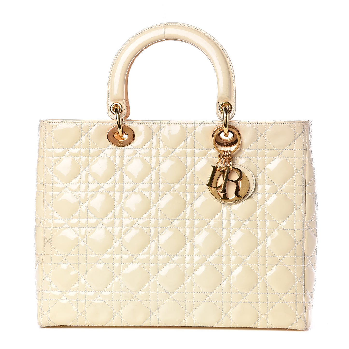 Patent Cannage Large Lady Dior White