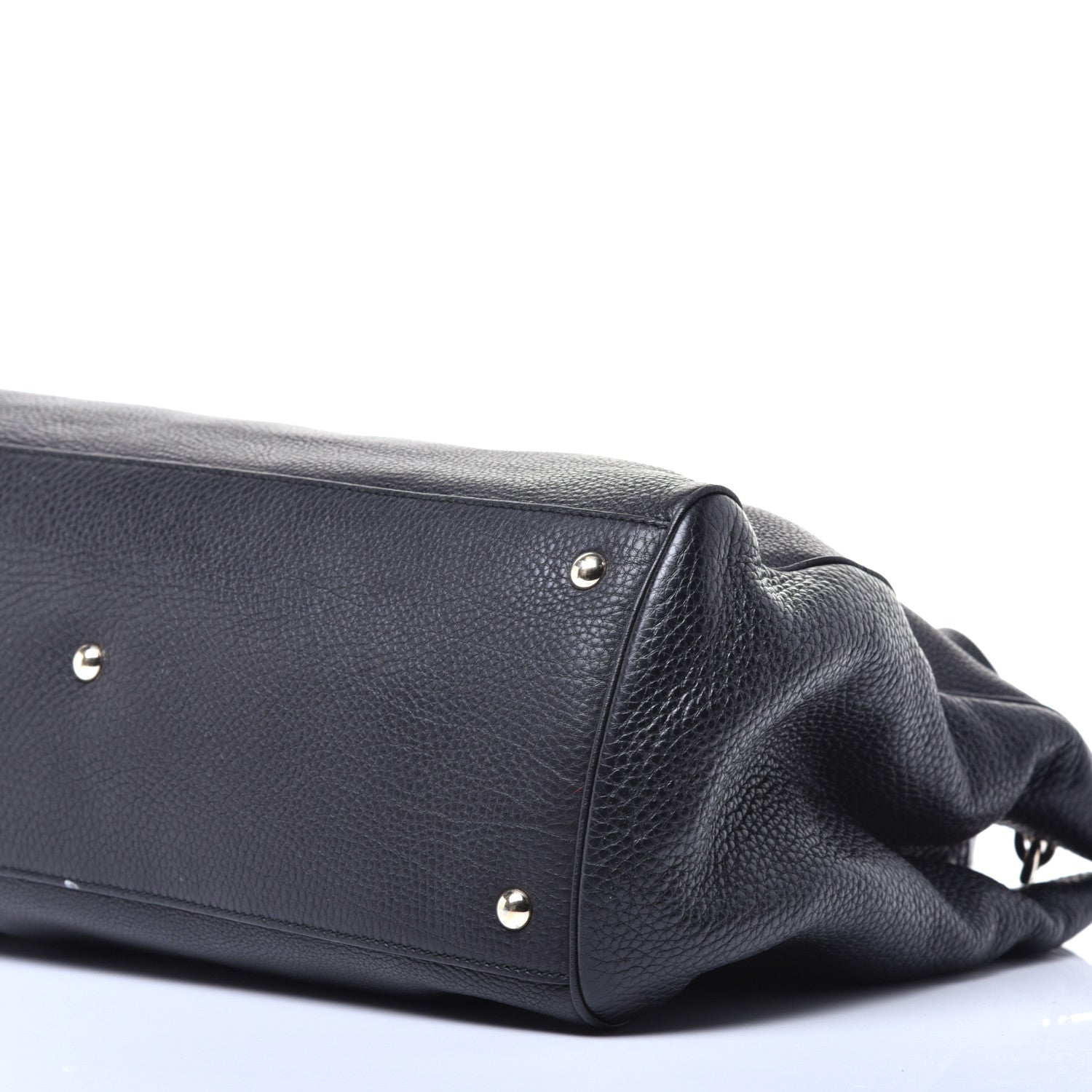 Gucci Calfskin Large Bamboo Shopper Tote Black 9 of 10