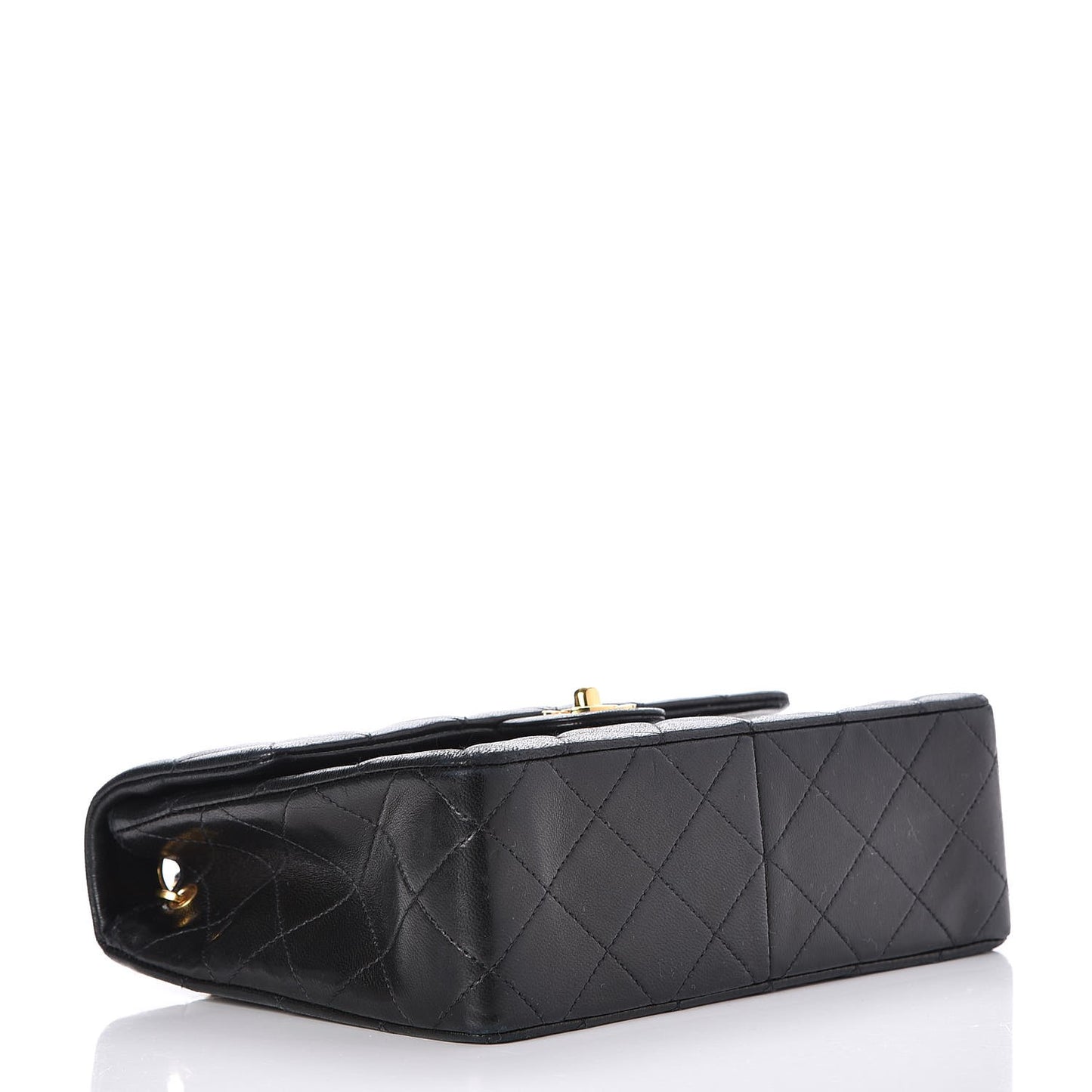 Lambskin Quilted Small Single Flap Black