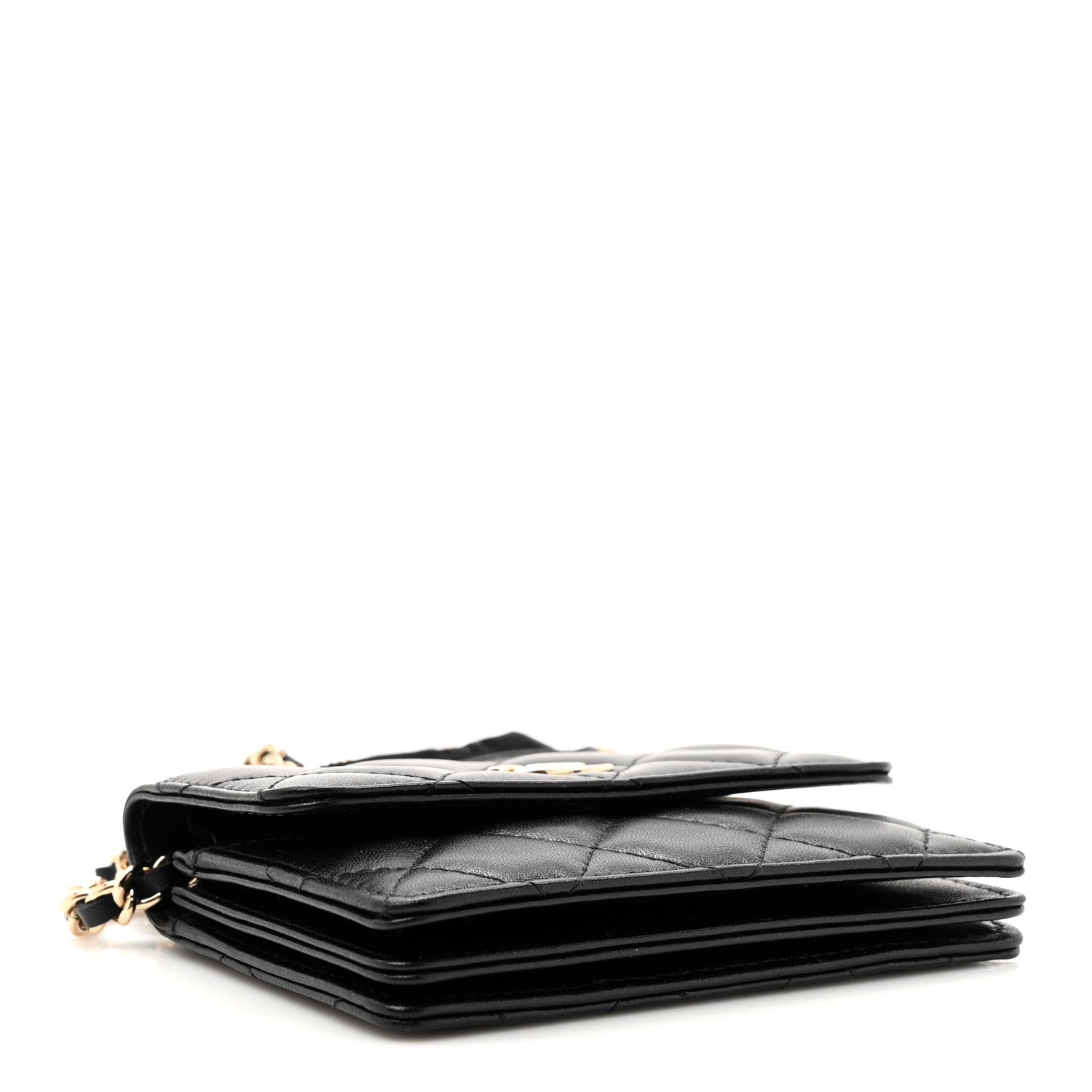 Chanel Lambskin Quilted My Chanel Lady Card Holder On Chain Black 4 of 12