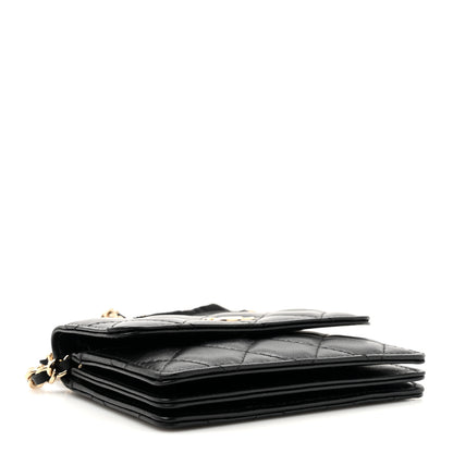 Chanel Lambskin Quilted My Chanel Lady Card Holder On Chain Black 4 of 12