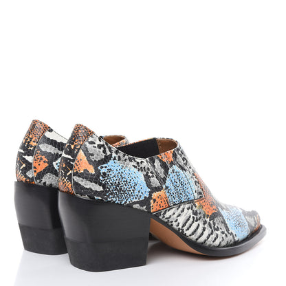 Chloe Calfskin Snakeskin Embossed Rylee Low Boot 40 Green Multicolor 4 of 8
