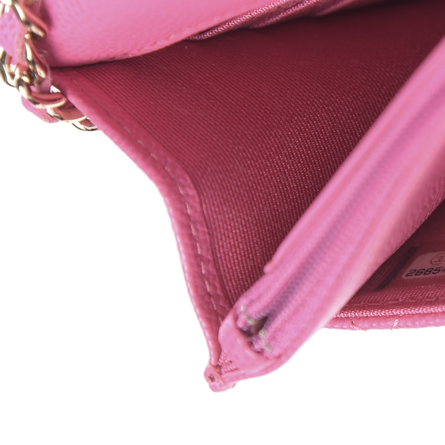 Chanel Caviar Quilted Wallet on Chain WOC Pink 9 of 11