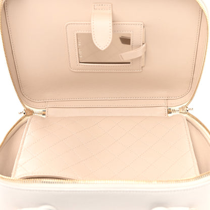 Chanel Caviar Quilted Large CC Filigree Vanity Case White 6 of 14
