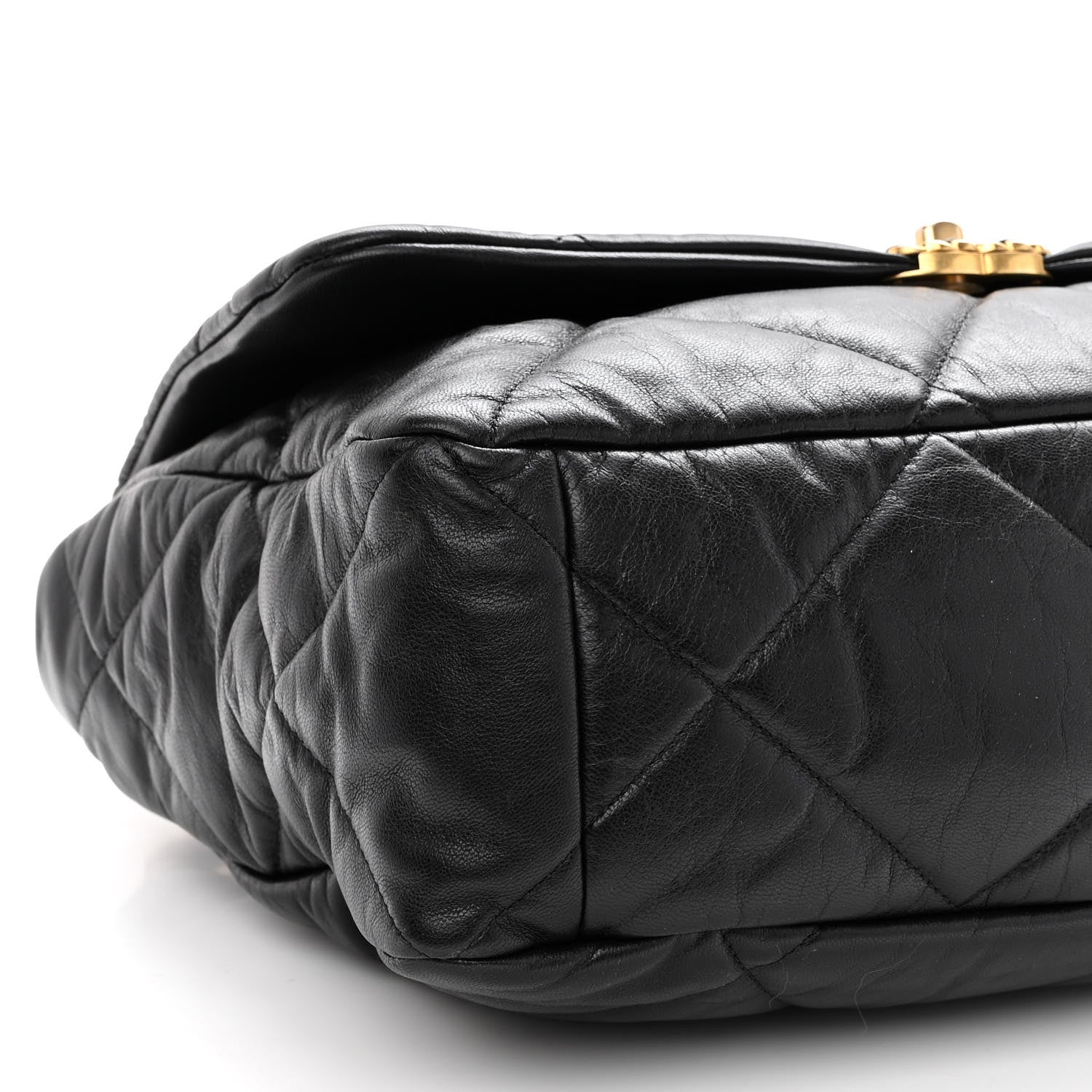 Chanel Goatskin Quilted Maxi Chanel 19 Flap Black 9 of 10