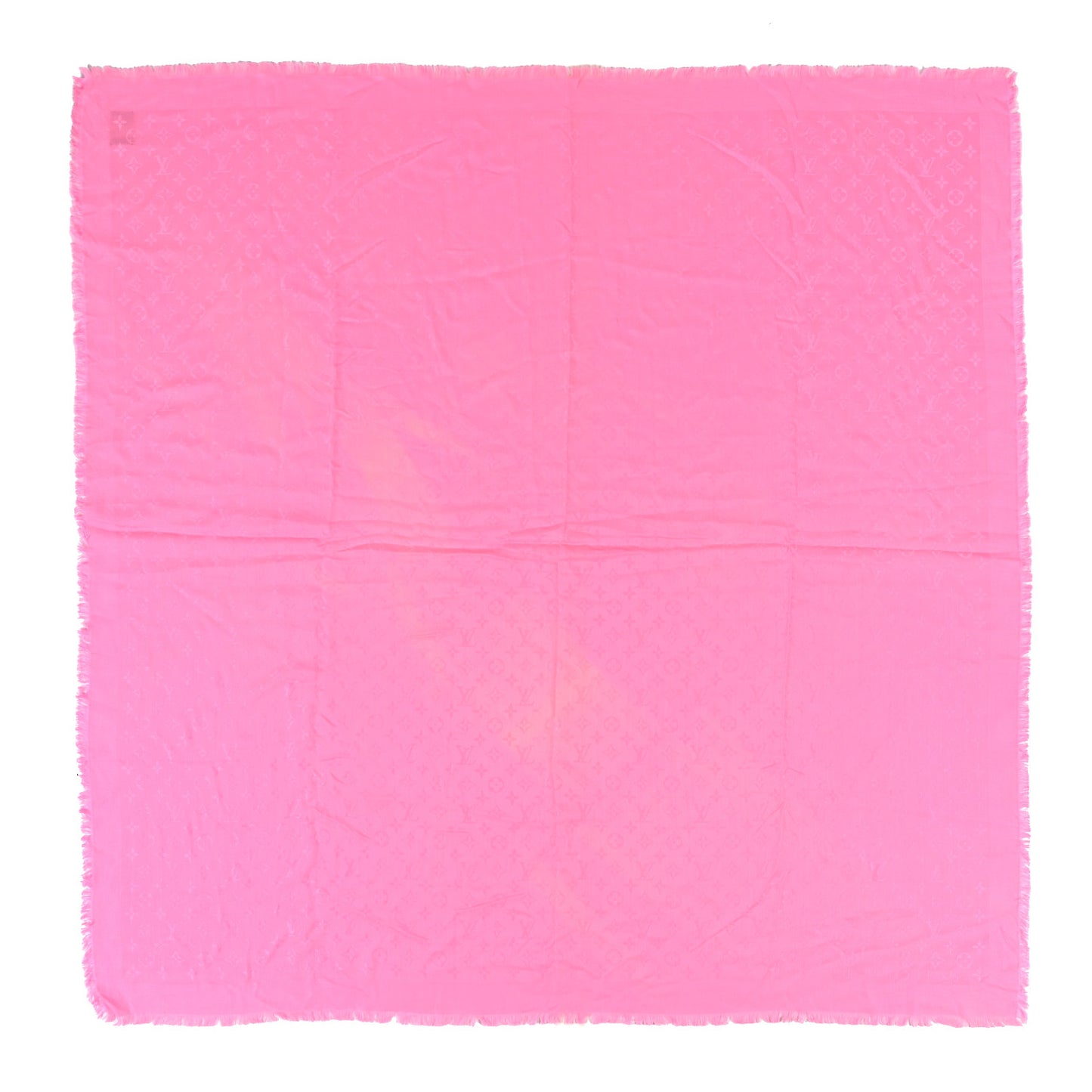 Silk Wool Monogram Shawl Velvet Rose